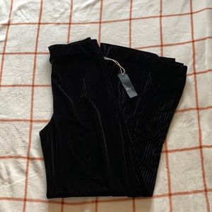 Pinstriped velvet pants